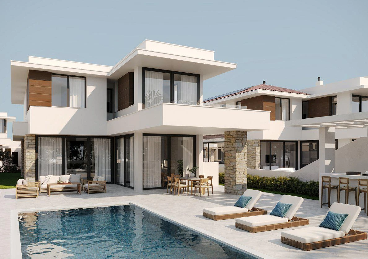 Закрытый комплекс вилл с бассейнами рядом с пляжами, Пила, Кипр