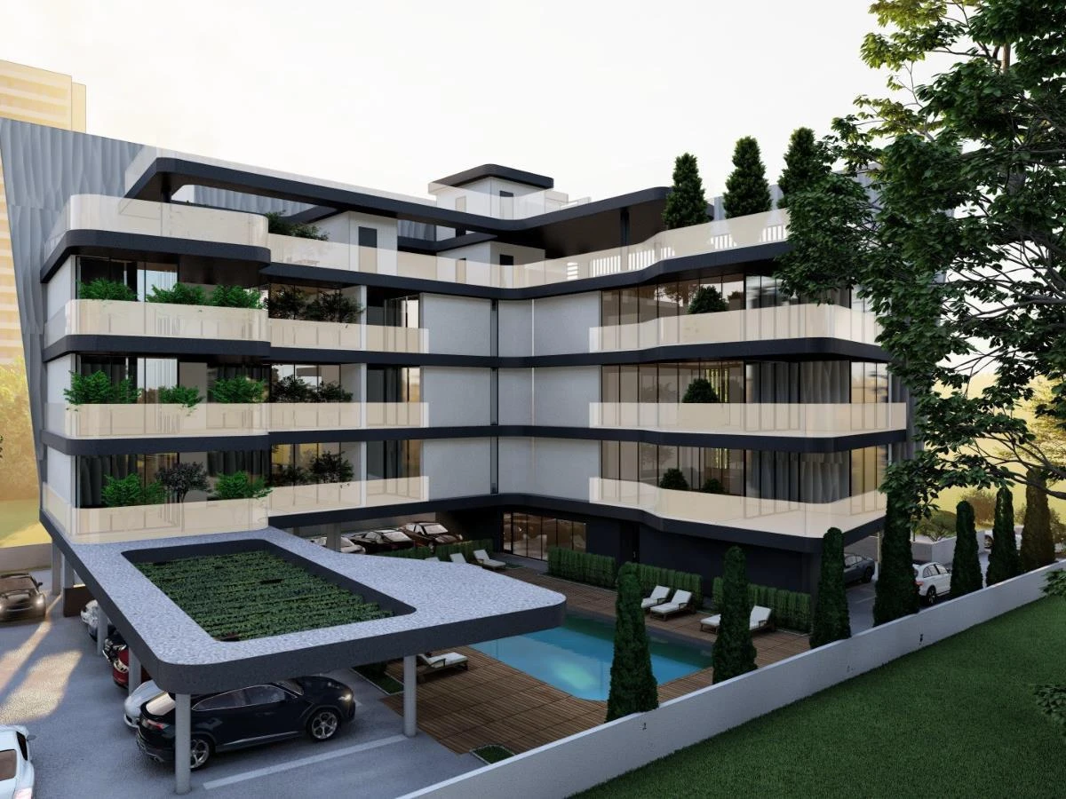 Современная закрытая резиденция с бассейном в 650 метрах от пляжа, Гермасойя, Кипр