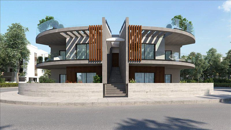 Малоэтажная резиденция с видом на море рядом с пляжем и полем для гольфа, Героскипу, Кипр