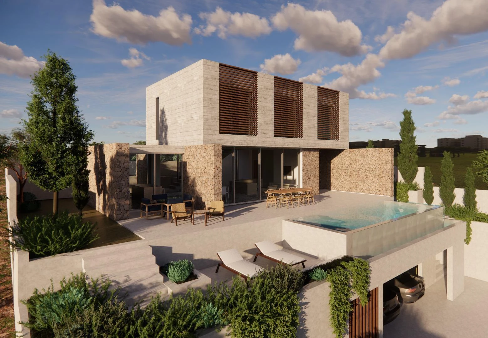 Вилла с бассейном недалеко от пляжа, Хлорака, Кипр