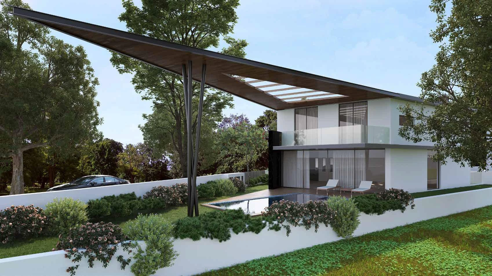 Новый комплекс вилл с террасами и садами в пригороде Никосии, Кипр