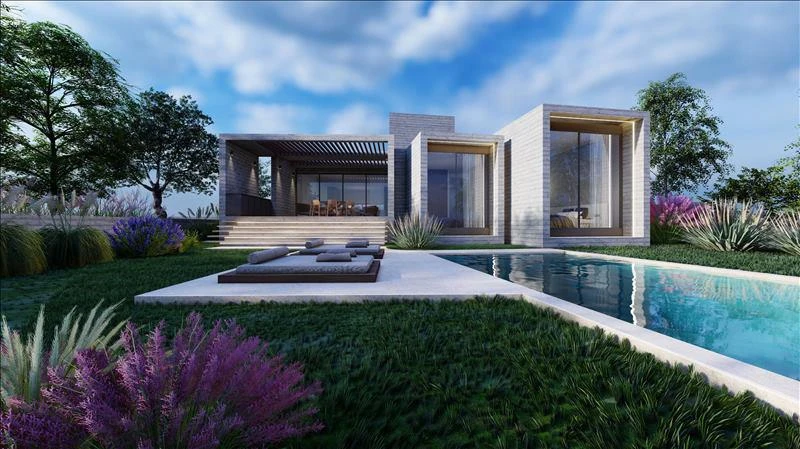 Новая вилла с бассейном, садом и панорамным видом в престижном районе Морских пещер, Пейя, Кипр