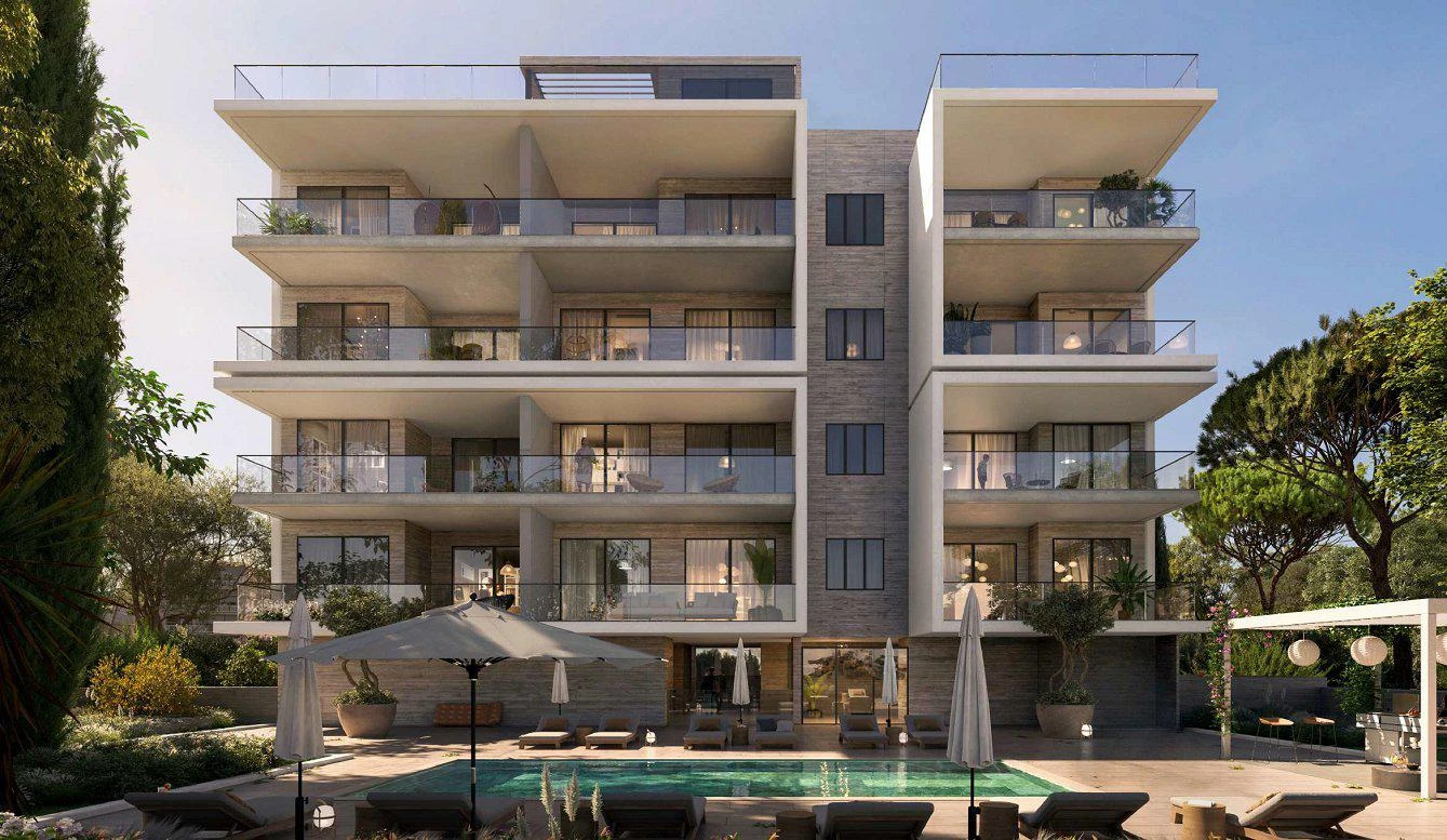 Новый жилой комплекс с бассейном в 300 метрах от пляжа, Гермасойя, Кипр