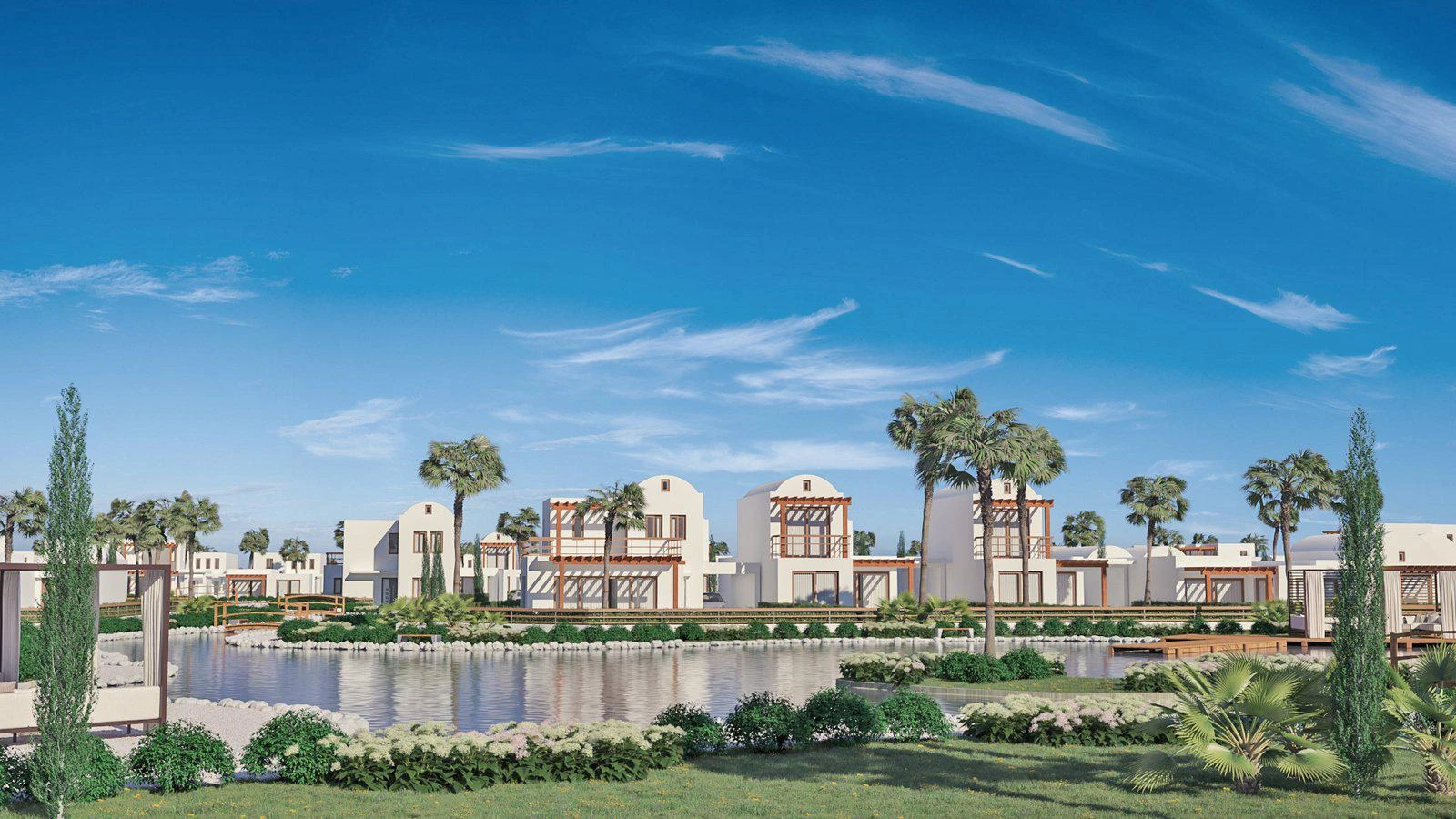 Новый комплекс вилл с бассейнами рядом с пляжем, Ларнака, Кипр