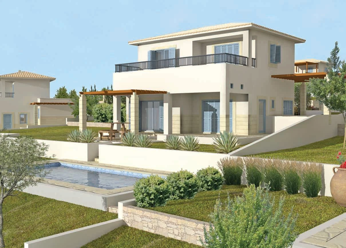 Комплекс вилл с бассейнами и террасами на крыше рядом с морем, Марони, Кипр