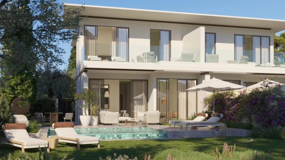 Таунхаусы с бассейнами в большой резиденции с полем для гольфа и спа-центром Limassol Greens, Лимассол, Кипр