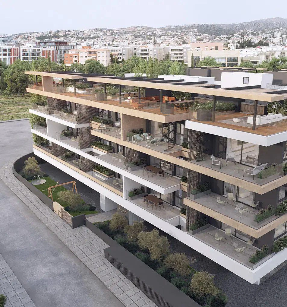 Жилой комплекс с просторными террасами, рядом с деловым центром и пляжем, Агиос Афанасиос, Лимасcол, Кипр