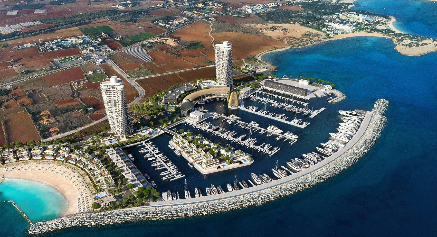 Роскошные апартаменты в лучшем жилом комплексе с портом, торговой зоной и спорткомплексом в Айя-Напе, Фамагуста, Кипр