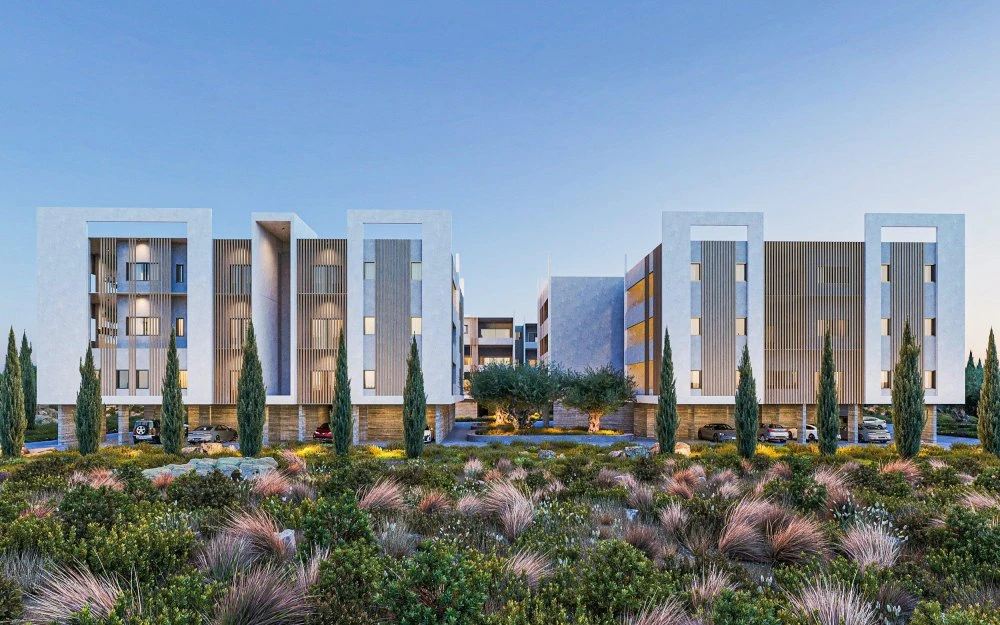 Жилой комплекс с просторными террасами, в спокойном и живописном районе, Ливадия, Ларнака