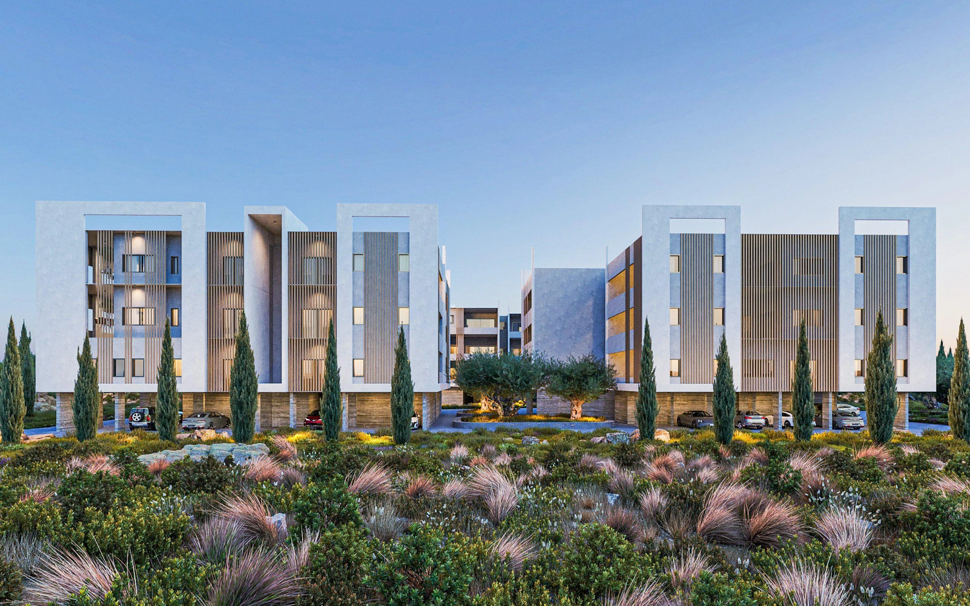 Жилой комплекс с просторными террасами, в спокойном и живописном районе, Ливадия, Ларнака