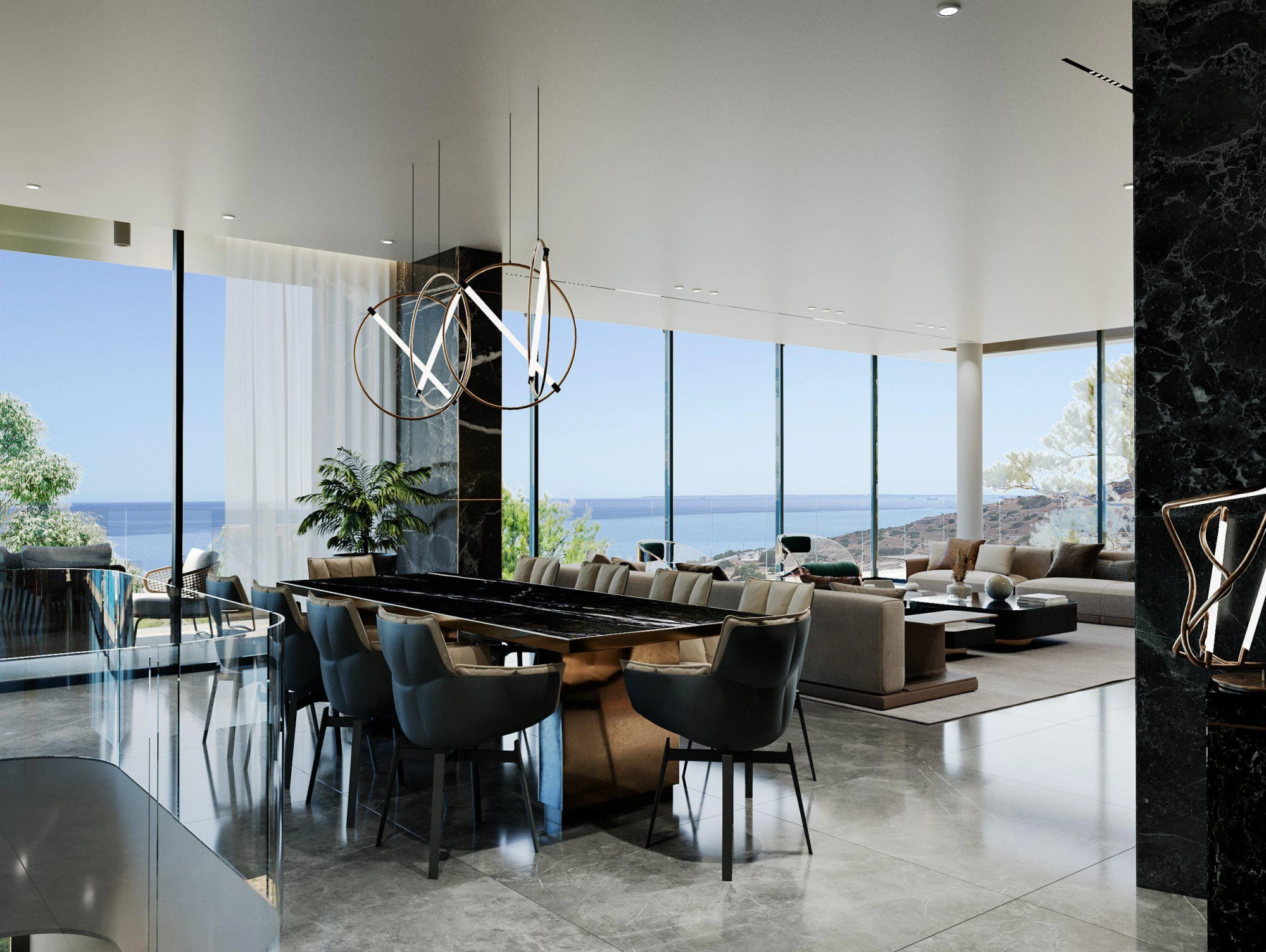 Новая трехэтажная вилла с бассейнами и спа-зоной в 200 метрах от моря, Агиос Тихонас, Кипр