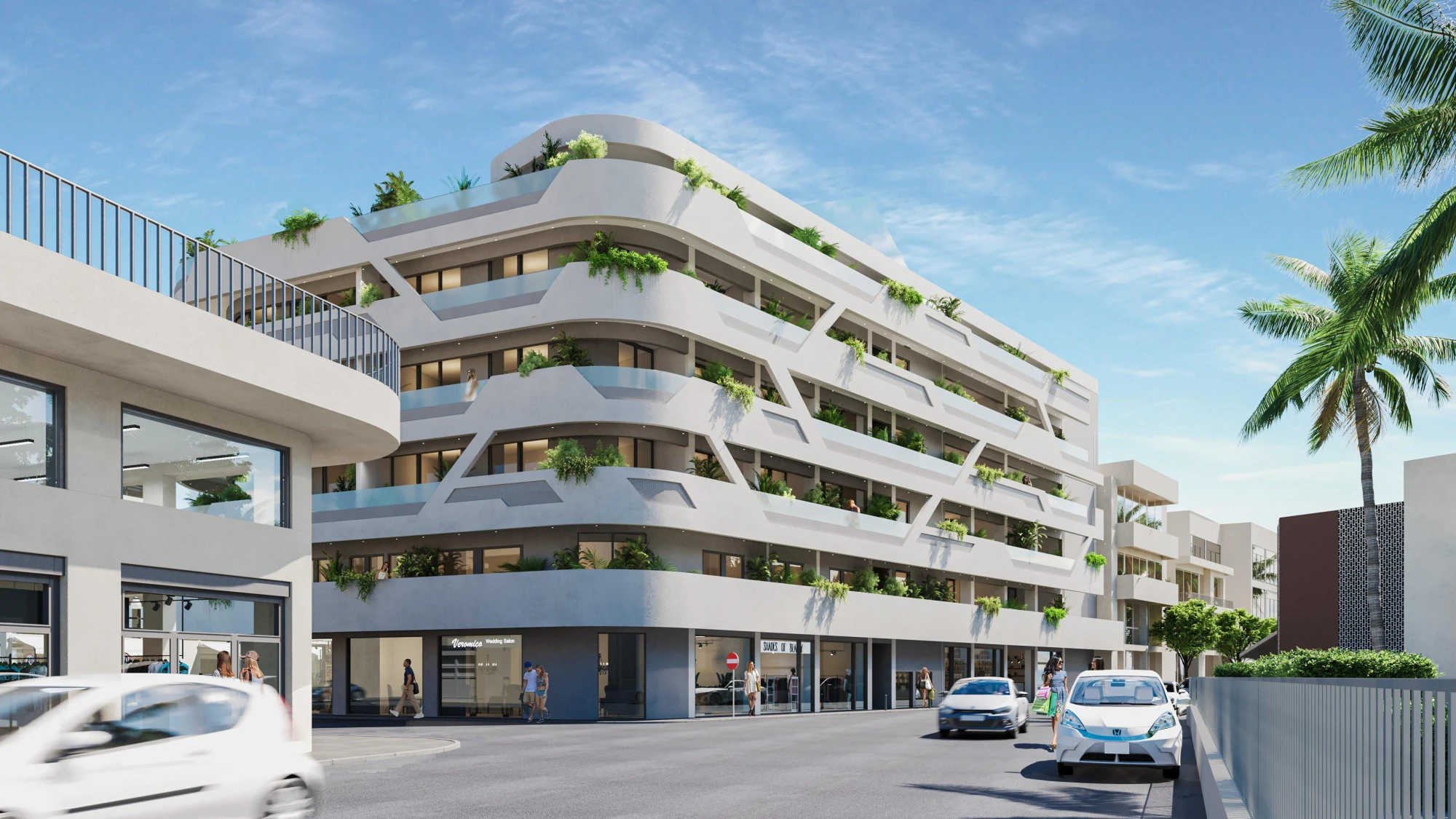 Жилой комплекс в центре города, с магазинами и садом на крыше, Ларнака, Кипр